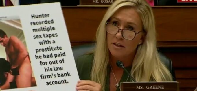 Marjorie Taylor Greene Humiliates Herself By Showing Hunter Biden Nude At Hearing