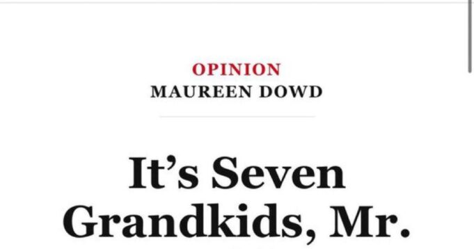 “Cold Shoulder – and Heart”: NY Times Columnist Maureen Dowd Blasts Joe Biden for Ignoring Seventh Granddaughter, Hunter’s Love Child Navy Joan Roberts | The Gateway Pundit | by Kristinn Taylor