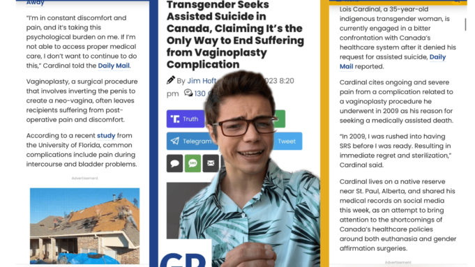 Victor Reacts: Horrific! Transgender Seeks to be Euthanized to Escape Trauma of “Transition” Surgery (VIDEO) | The Gateway Pundit
