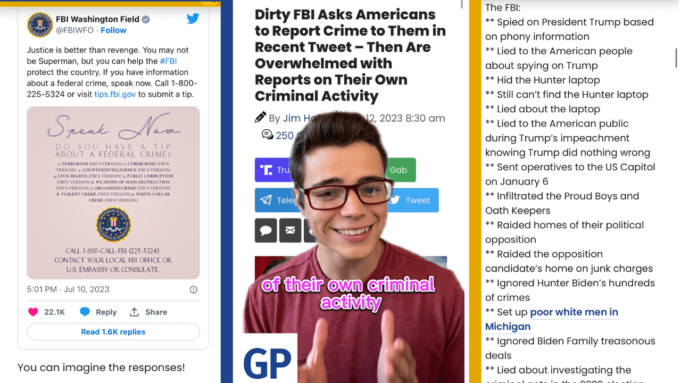 Victor Reacts: FBI Overwhelmed With Reports of Their OWN Crimes! (VIDEO) | The Gateway Pundit | by Victor Nieves