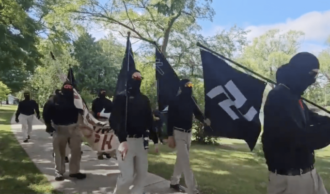 Rebranding? – New Neo-Nazi Group “Blood Tribe” Stages Armed Protest with Swastika Flags at LGBT Pride Event in Wisconsin (VIDEO) | The Gateway Pundit