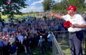 “USA! USA! USA!” – Trump Throws MAGA Hats Into Crowd at His Bedminster Golf Course (VIDEO) | The Gateway Pundit