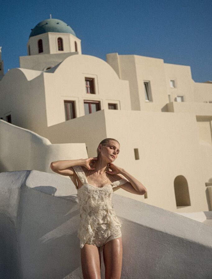 Jessica Stam Summers in Santorini for Vogue Greece