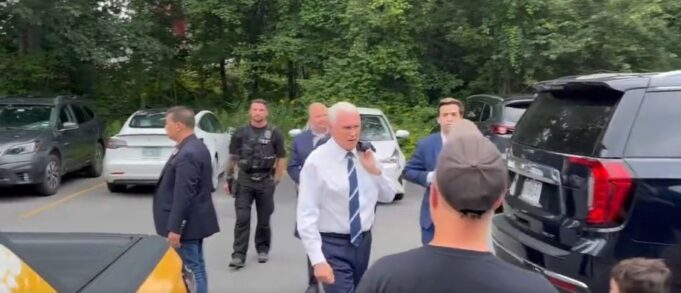 Mike Pence Yells At Trump Supporters In A Parking Lot After They Call Him A Traitor