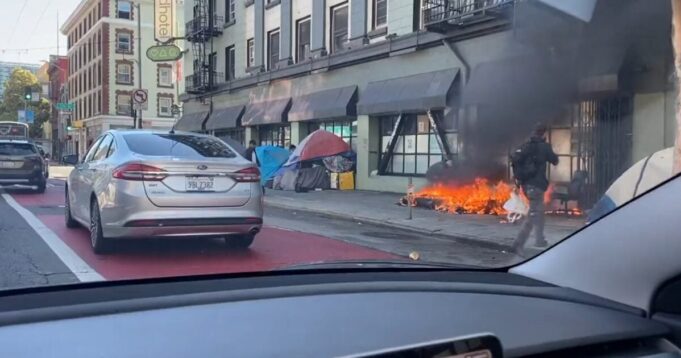 Videos From The Streets of San Francisco: Smash and Grab Car Burglars Filmed in Broad Daylight; Homeless Camp Burns on City Sidewalk | The Gateway Pundit