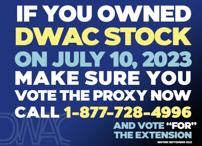 Digital World Acquisition Corp. ($DWAC) Urgently Appeals for Stockholder Vote to Extend Deadline to Prevent Liquidation and Aid Merger with TRUMP MEDIA & TECHNOLOGY GROUP (TMTG) – Deadline September 5, 2023 | The Gateway Pundit