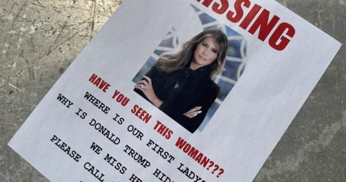 Flyers Claiming Melania Trump is ‘Missing’ With Phone Number to Mar-a-Lago Security Office Scattered at Iowa Game | The Gateway Pundit