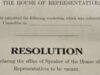 Resolution Declaring the Office of Speaker of the House of Representatives to be Vacant Found in Capitol Restroom Under House Floor | The Gateway Pundit