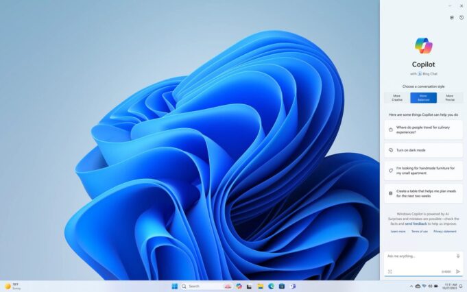 Windows 11 update featuring AI Copilot and Cocreator rolling out