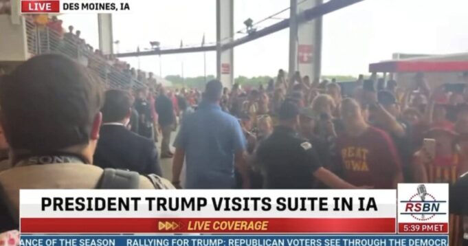 WATCH: THOUSANDS Line Up Chanting “USA” as President Trump Departs Iowa State Football Stadium | The Gateway Pundit