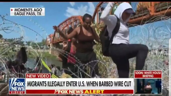 Customs And Border Protection Cuts Barbed Wire Barrier, Allows Illegal Aliens to Flood Into Eagle Pass, Texas (VIDEO) | The Gateway Pundit
