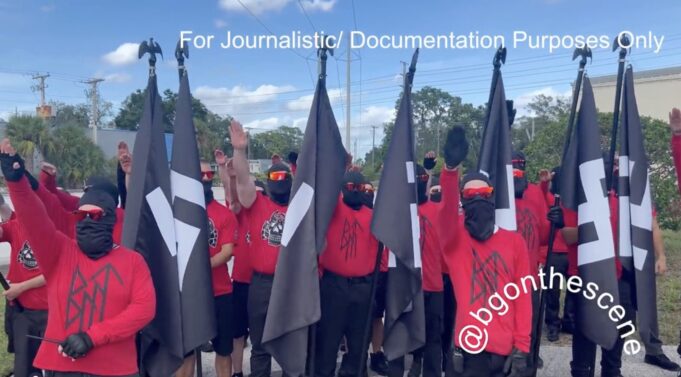 So-Called Neo-Nazi Groups ‘Blood Tribe’ and ‘Goyim Defense League’ Chants ‘Heil Hitler’ and Display Swastika Flags While Marching in Altamonte Springs, Florida (VIDEO) | The Gateway Pundit