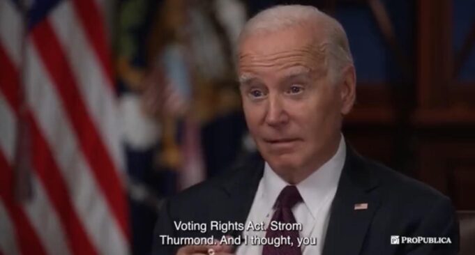 Joe Biden: “When I Left the Senate, I Was Able to Convince Strom Thurmond to Vote for the Voting Rights Act” – Thurmond Voted Against It (VIDEO) | The Gateway Pundit