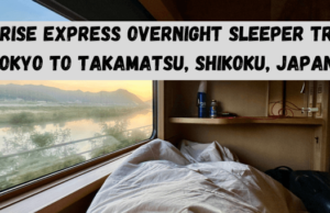 Sunrise Express Overnight Sleeper Train Tokyo to Takamatsu, Shikoku, Japan