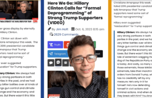 Victor Reacts: Hillary Clinton Calls For Trump Supporters to Be “Deprogrammed” (VIDEO) | The Gateway Pundit