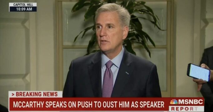 Kevin McCarthy Expresses Concern Over Potential Ouster, Admits Only a Few GOP Needed to Side with Democrats: “If Five Republicans Go with Democrats, Then I’m Out” (VIDEO) | The Gateway Pundit