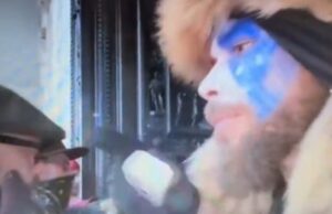 NEW VIDEO – Hidden from Public: Q Shaman Stands Outside Doors of US Capitol and Tells Everyone to Go Home – Reads Trump Tweet to Stay Peaceful and Go Home #Insurrection | The Gateway Pundit