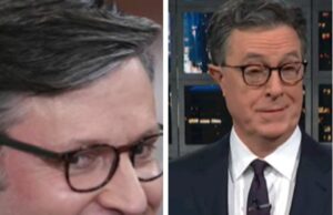 Stephen Colbert Crushes Mike Johnson With A Spanking Joke