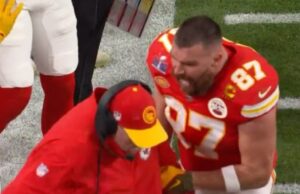 Complete Meltdown: Kansas City Chief Star Travis Kelce Yells and Shoves Head Coach During Super Bowl | The Gateway Pundit