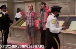 Climate Change Activists Who Dumped Red Powder on U.S. Constitution in Rotunda of National Archives Charged With Felony | The Gateway Pundit