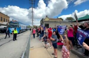Trump Supporters Line the Street in Rochester, Pennsylvania to Greet Kamala Harris and Tim Walz on Their Bus Tour (VIDEO) | The Gateway Pundit
