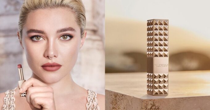 Florence Pugh is a Vision in Valentino Spike Lipstick Ad