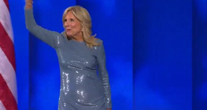 Jill Biden Walks Out on Stage at DNC Convention Wrapped in a Plastic Trash Bag (VIDEO) | The Gateway Pundit