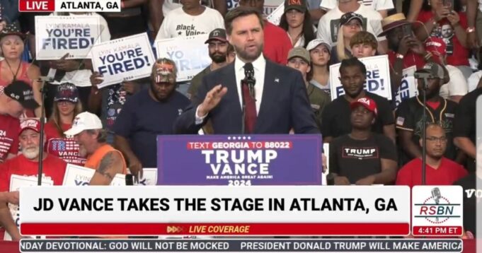 Senator And VP Nominee JD Vance Speaks to Crowd at Atlanta Rally-“Kamala Harris is Not Getting a Promotion to the Presidency of the United States” (VIDEO) | The Gateway Pundit