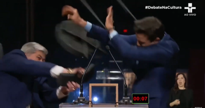 UNBELIEVABLE! Candidate Attacks Opponent with a Chair During Live TV Debate in Brazil (VIDEO) | The Gateway Pundit
