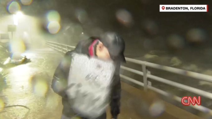 WATCH: Anderson Cooper Hit in the Face by Flying Debris During Hurricane Milton Coverage | The Gateway Pundit