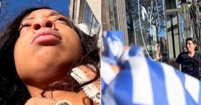 WATCH: Humiliation Ensues for Pro-Hamas Idiot When She Tears Down What She Believes Are Israeli Flags from Restaurant | The Gateway Pundit