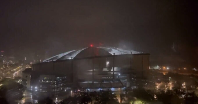 WATCH: Hurricane Milton Tears Roof Off of Tampa Bay Rays’ Tropicana Field, Topples Crane onto Tampa Bay Times Building | The Gateway Pundit