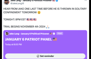J6 Patriot Panel Twitter Space Tonight at 8:00 PM ET: Stand Up for Justice-Join Jake Lang and Cara Castronuova | The Gateway Pundit