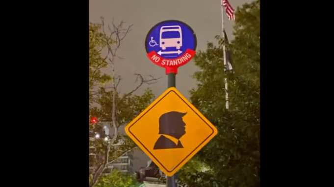 Brilliant: ‘Traffic Signs’ with Donald Trump’s Silhouette Mysteriously Pop Up in NYC | The Gateway Pundit