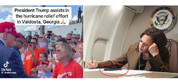 THOUSANDS CHEER TRUMP as He Assists with Hurricane Relief Efforts in Georgia – While Kamala Makes Fake Phone Call (VIDEO) | The Gateway Pundit