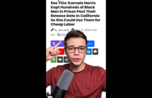 Victor Reacts: Harris Kept People in Prison to be Used as Cheap Labor (VIDEO) | The Gateway Pundit