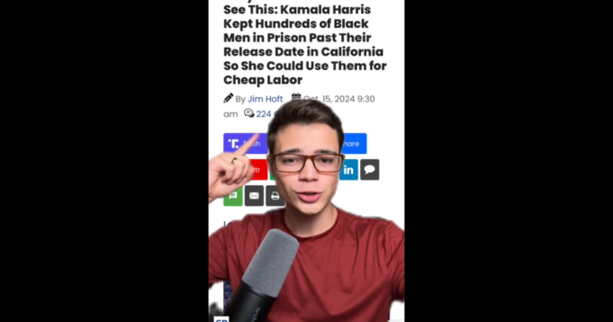 Victor Reacts: Harris Kept People in Prison to be Used as Cheap Labor (VIDEO) | The Gateway Pundit