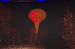 LOL! Massachusetts Resident Who Was Fined for Projecting ‘Trump 2024’ on Water Tower Changes it to a Trump ‘Punisher’ Image After Election (VIDEO) | The Gateway Pundit