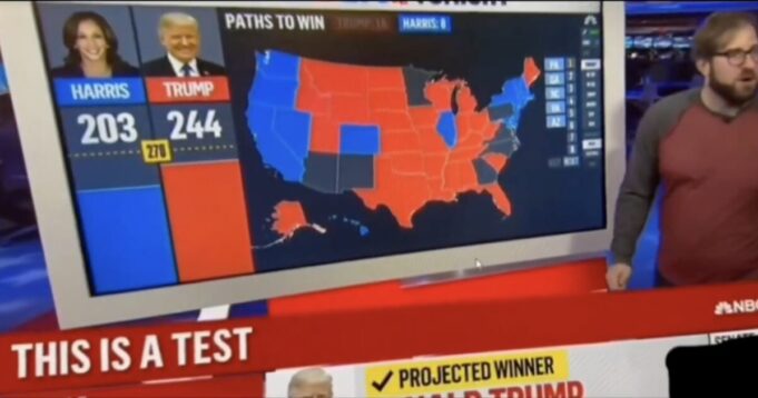 Leaked NBC Election Night MOCKUP Footage Reveals Kamala Harris Falling Behind as Trump Pulls Ahead in Key Battleground States | The Gateway Pundit