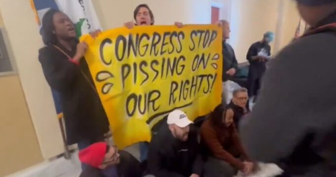 VIDEOS: Transgender Activists Arrested for Holding Capitol Bathroom Sit-In to Protest Speaker Johnson’s Policy | The Gateway Pundit