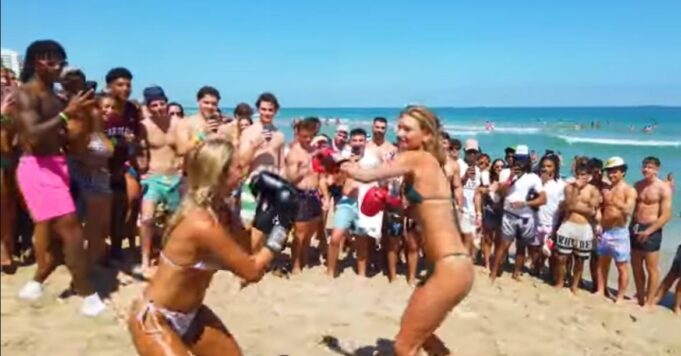 Spring Break Gone Wild! Bikini-Clad Spring Breakers Participate in Illegal Boxing Match – With Crypto Bets (VIDEO) | The Gateway Pundit