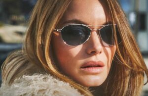 Camille Rowe Chases the Sun in Oliver Peoples Spring 2025 Ad