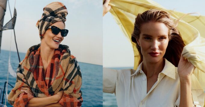Rosie Huntington-Whiteley Relaxes in Burberry High Summer Ad
