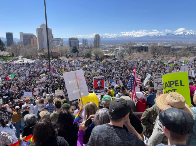 Massive Salt Lake City Crowd Chants “F*ck Donald Trump” At Protest