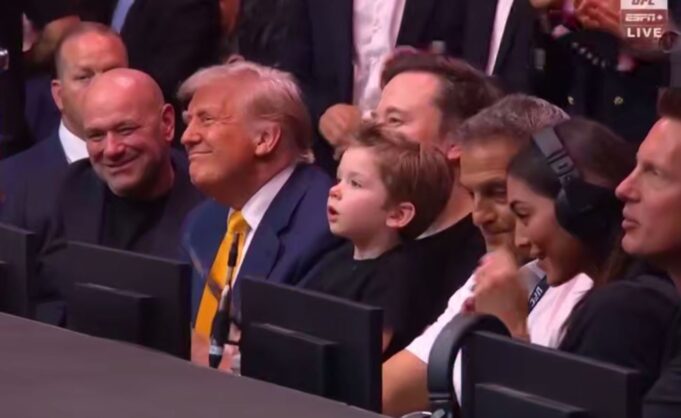 PHOTO OF THE WEEK: You Gotta Love This Ringside Photo of Little X with Elon, Dana White and President Trump | The Gateway Pundit