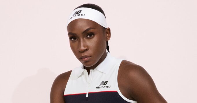 Coco Gauff Sports New Balance x Miu Miu Collab