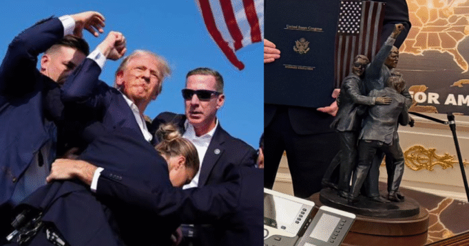 NEW: Trump Unveils New Statue in Oval Office of Legendary Butler, Pennsylvania Fight Stance After Bloody Assassination Attempt | The Gateway Pundit