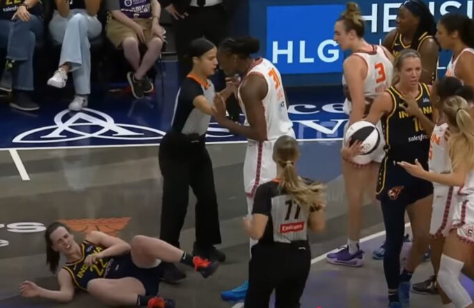 Caitlin Clark Is Gouged in the Eye and Shoved to the Ground Once Again — Teammate Sophie Cunningham Later Responds By Slamming Jacy Sheldon to the Floor | The Gateway Pundit