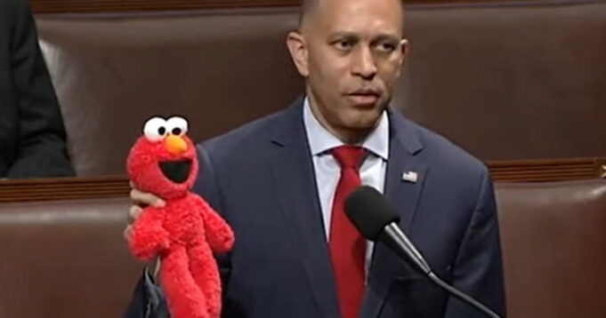 BEYOND PARODY: Hakeem Jeffries Holds Up Elmo Doll on House Floor to Protest Cuts to PBS (VIDEO) | The Gateway Pundit