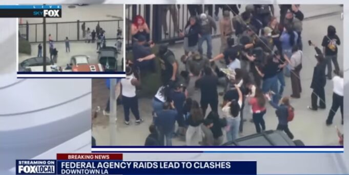 DEVELOPING: Chaos Erupts as ICE Agents Conduct Immigration Raids in Downtown Los Angeles – Protestors Throw Projectiles, Block Vans (VIDEO) | The Gateway Pundit